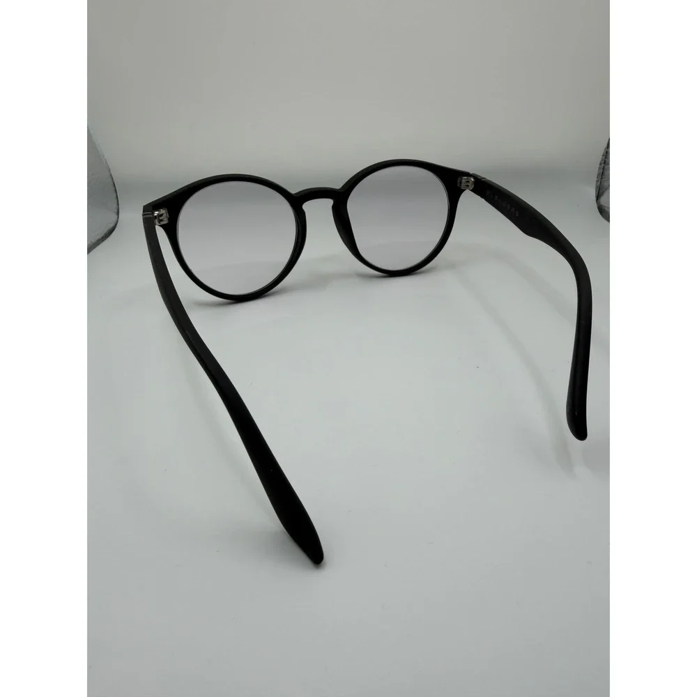 Blenders Eyewear Matte Black Blue Light Blocking Glasses Round Frame Clear Lens